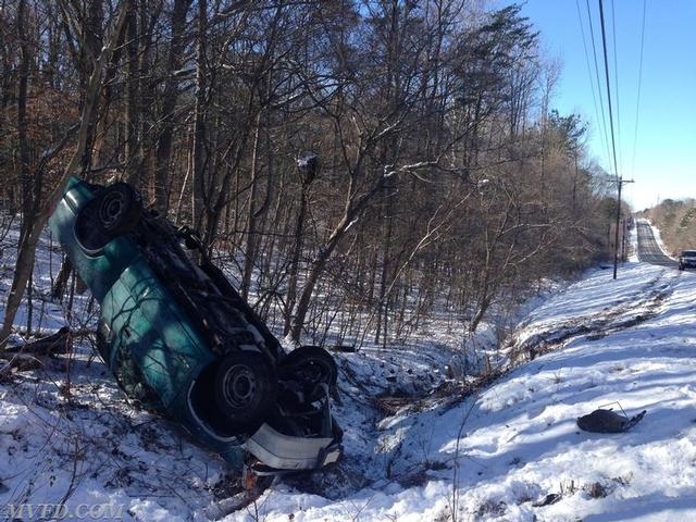 Budds Creek Road at the County Line with one overturned. 